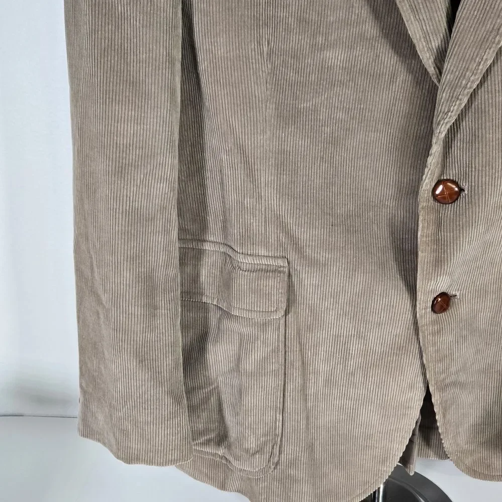 Vintage Jordache Mens‎ 46R Corduroy Sport Coat Blazer Brown Jacket
